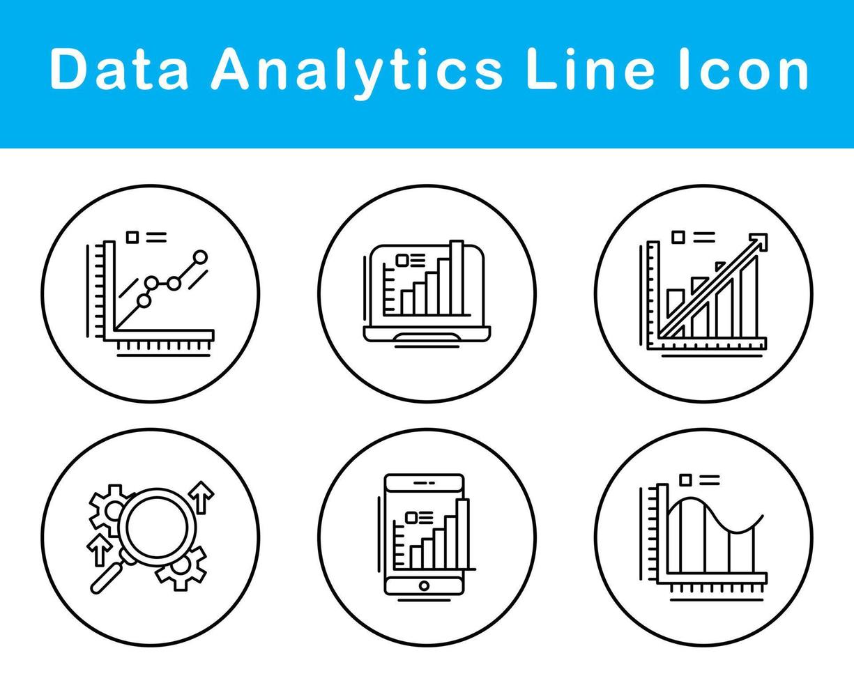 datos analítica vector icono conjunto