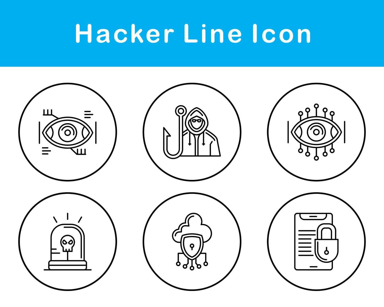 conjunto de iconos de vector de hacker