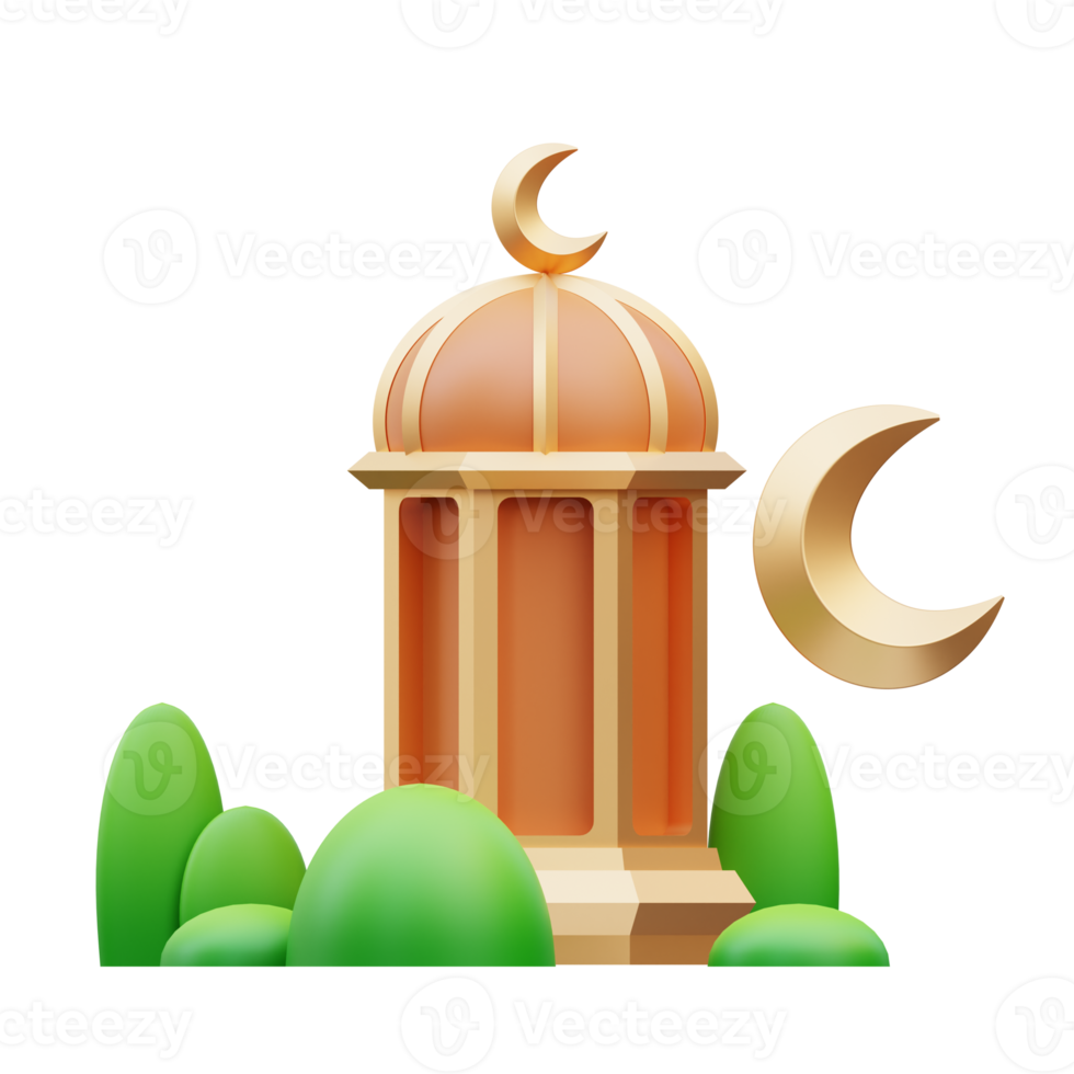 3d render Ramadan lantern icon illustration, suitable for ramadan themes, banner ramadan themes, web, app etc png