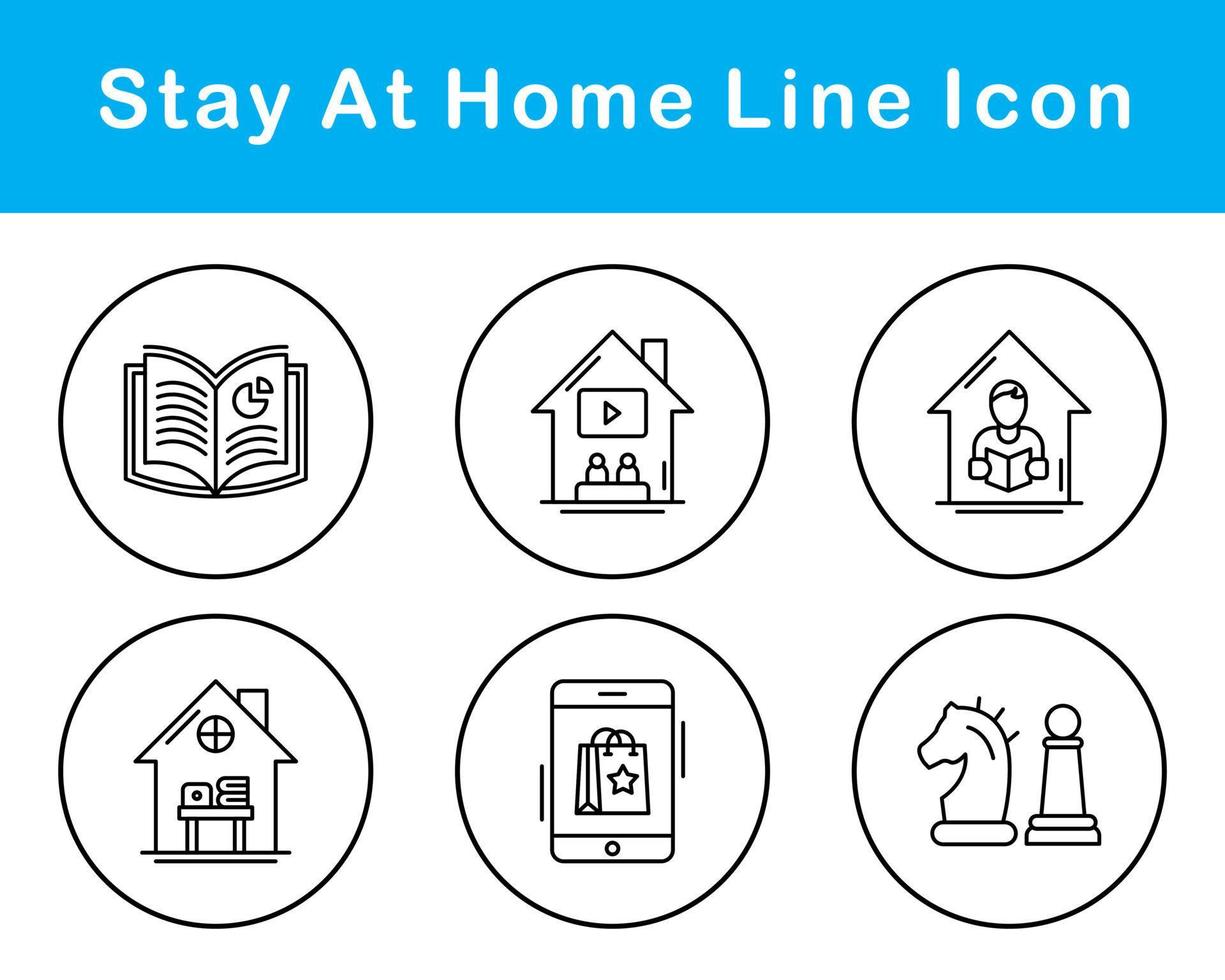 Stay At Home Vector Icon Set