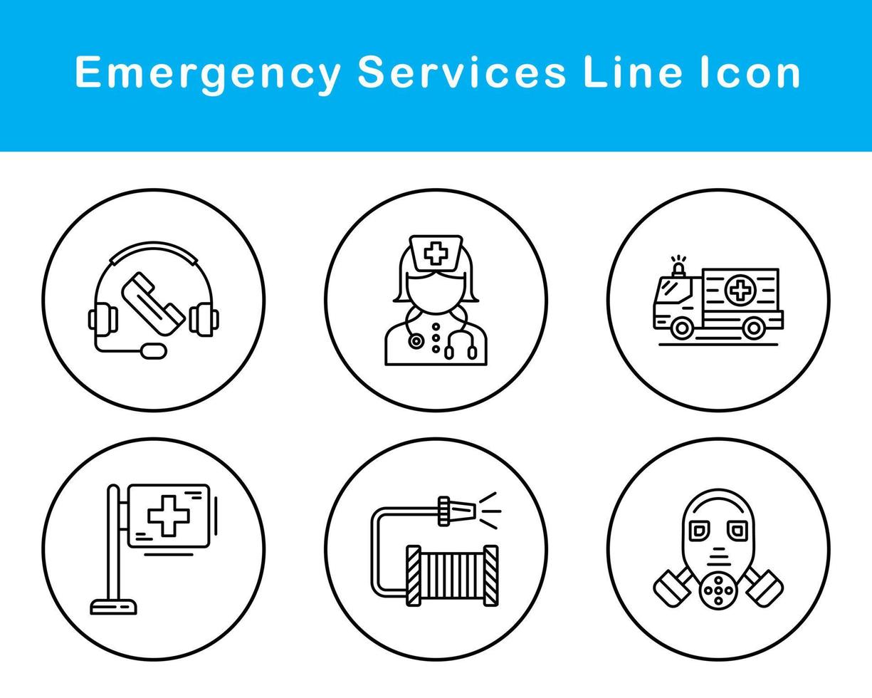 emergencia servicios vector icono conjunto