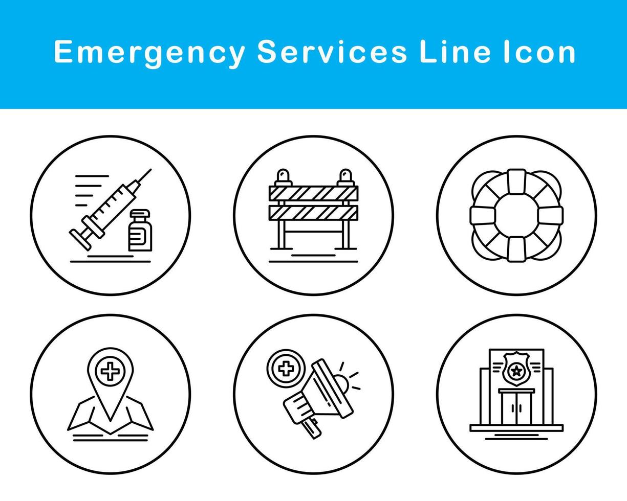 emergencia servicios vector icono conjunto