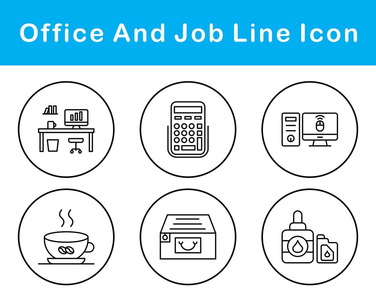 Work Office And Job Vector Icon Set