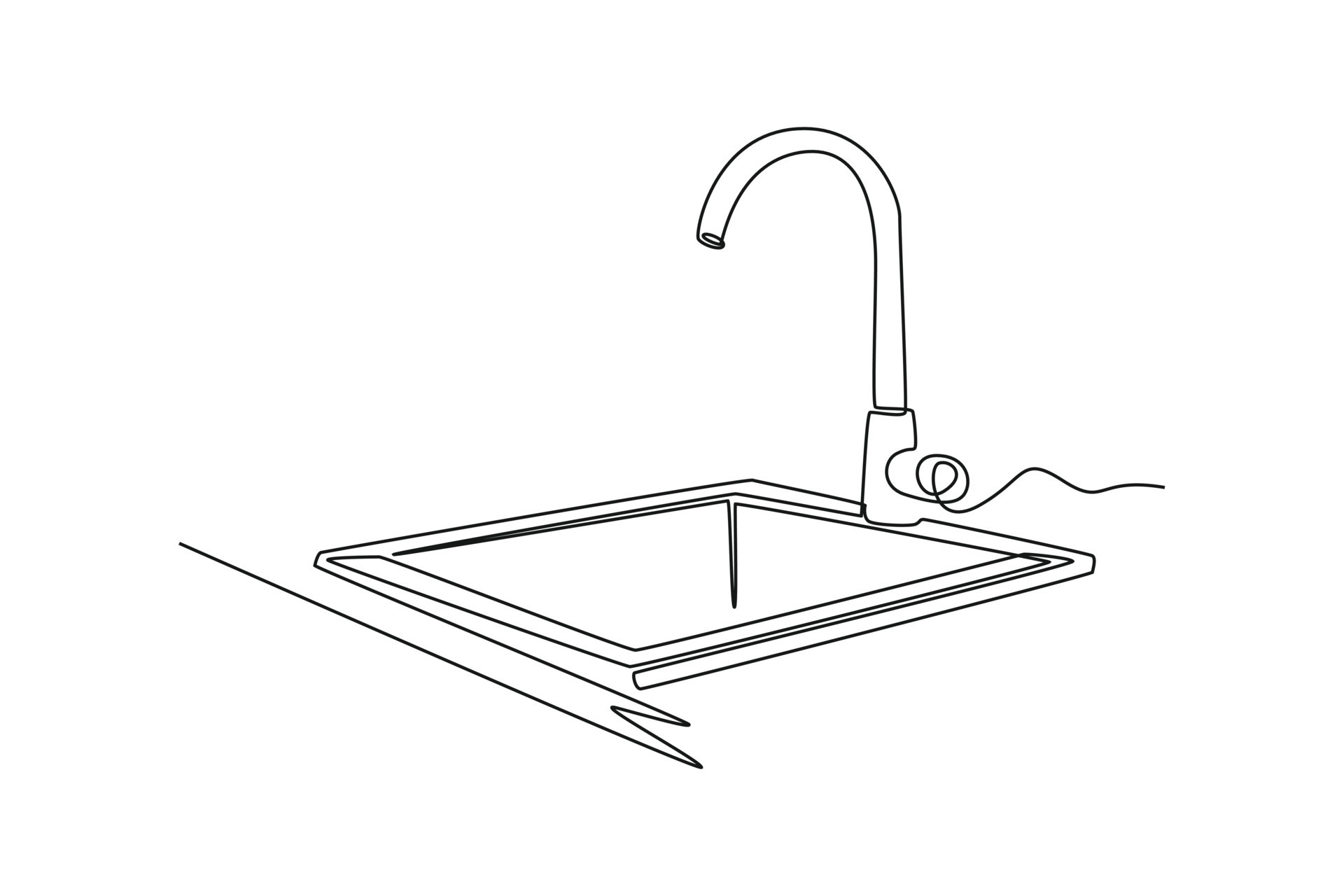 kitchen sink strainer 3d line drawing