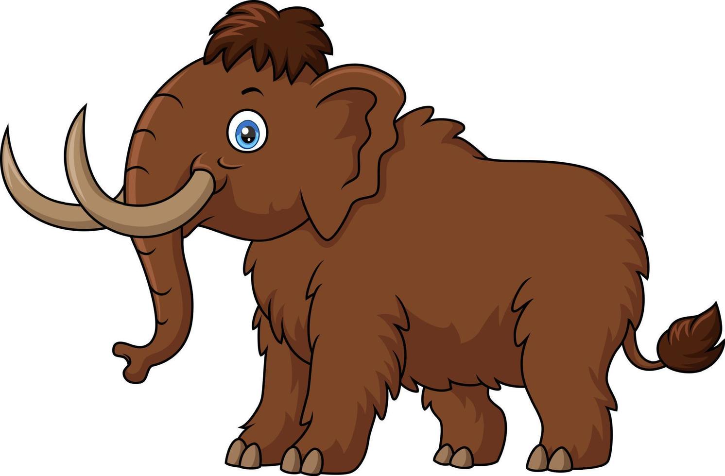 Cute mammoth cartoon on white background vector