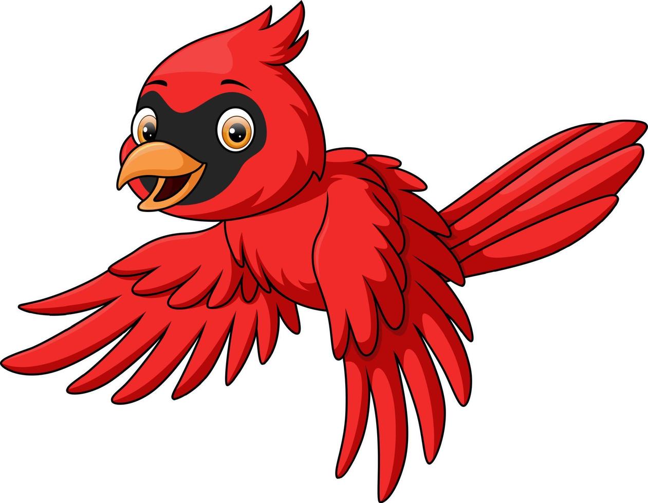 Cute cardinal bird cartoon on white background vector