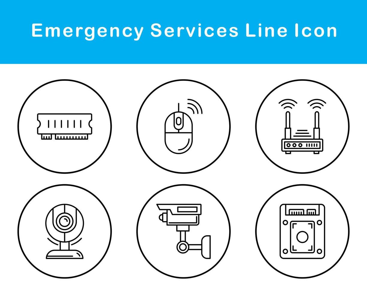 emergencia servicios vector icono conjunto