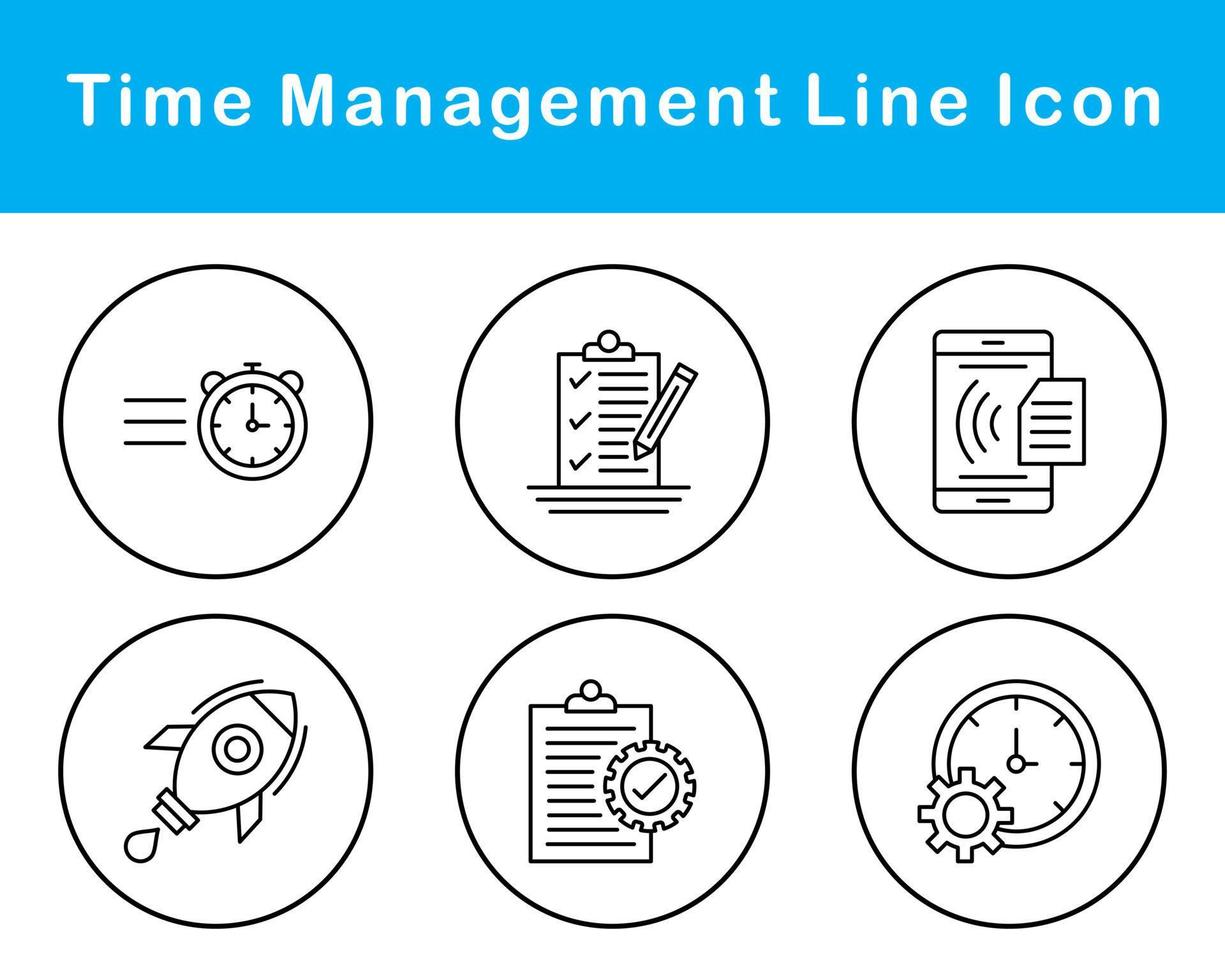 Time Management Vector Icon Set