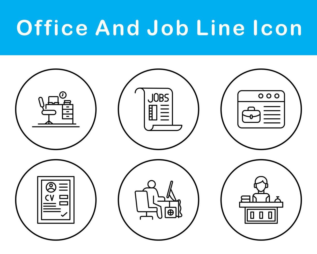 Work Office And Job Vector Icon Set