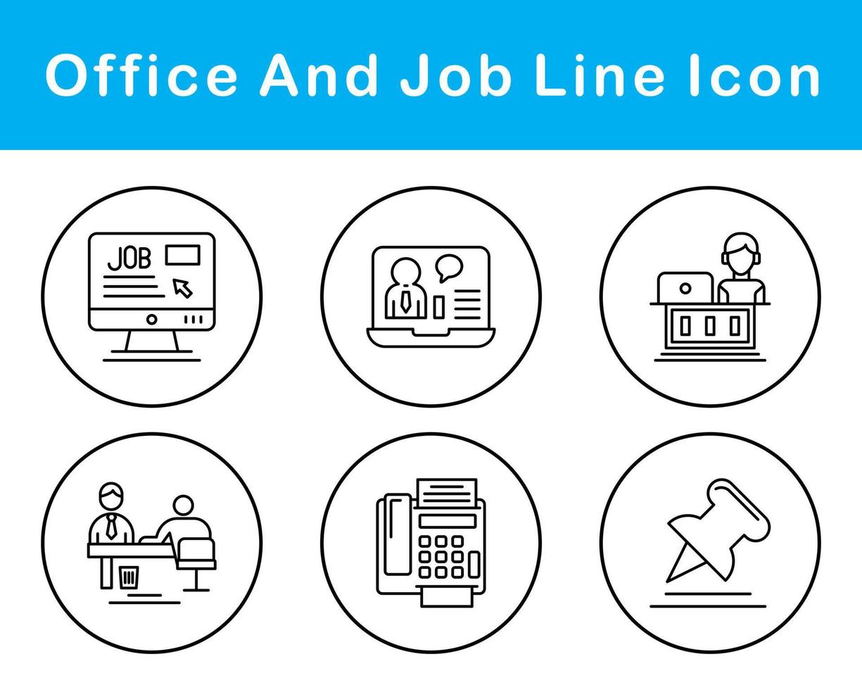 Work Office And Job Vector Icon Set