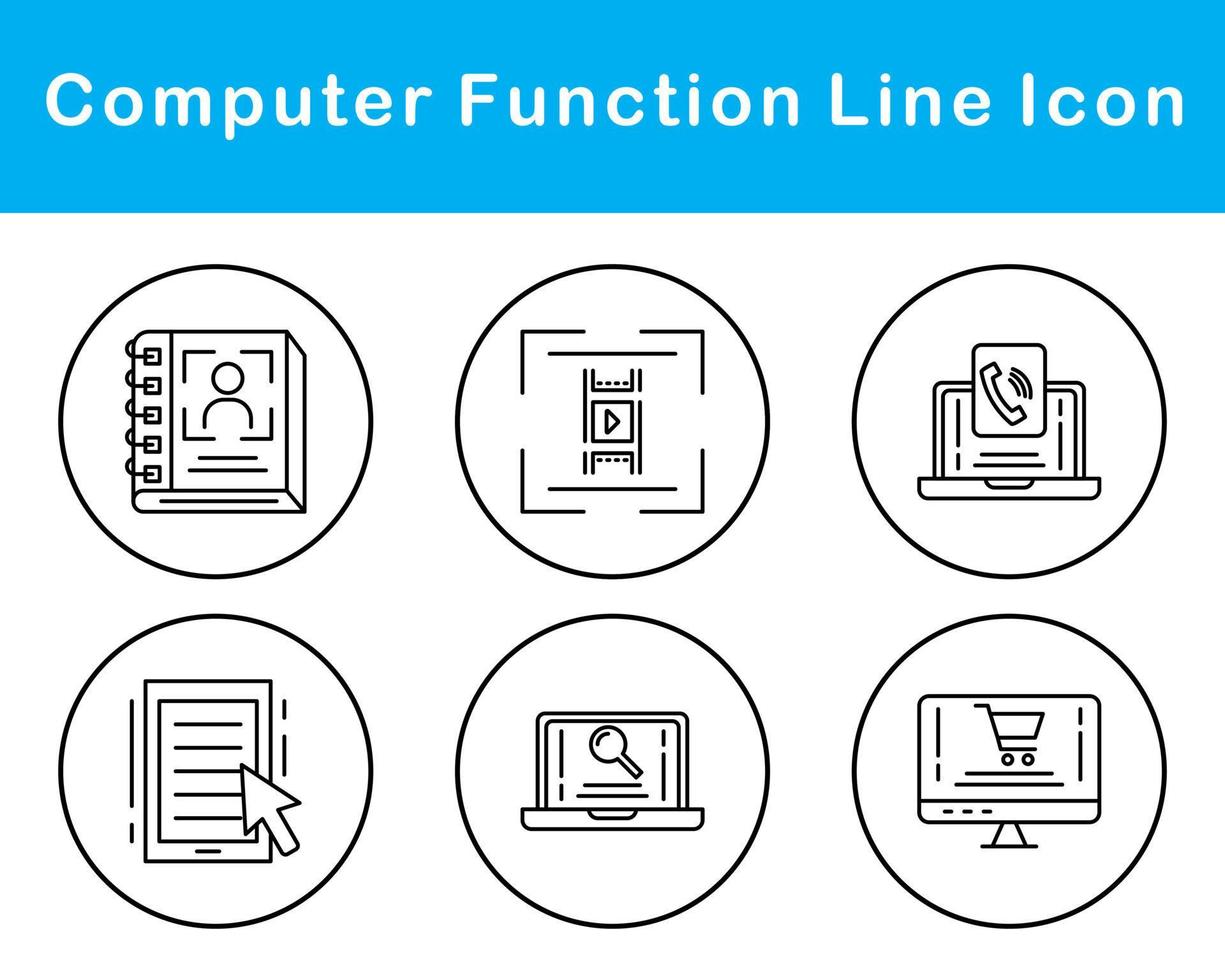 Computer Function Vector Icon Set