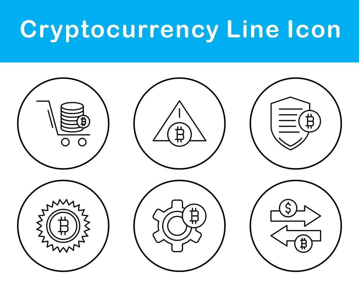 bitcoin y criptomoneda vector icono conjunto