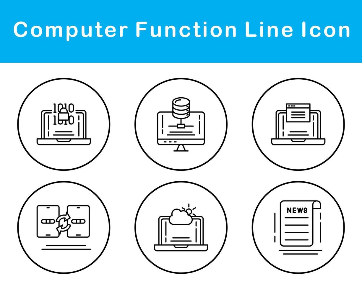 Computer Function Vector Icon Set