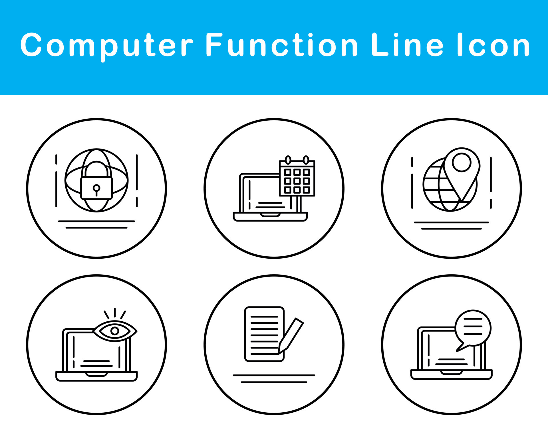 Computer Function Vector Icon Set 21458352 Vector Art at Vecteezy