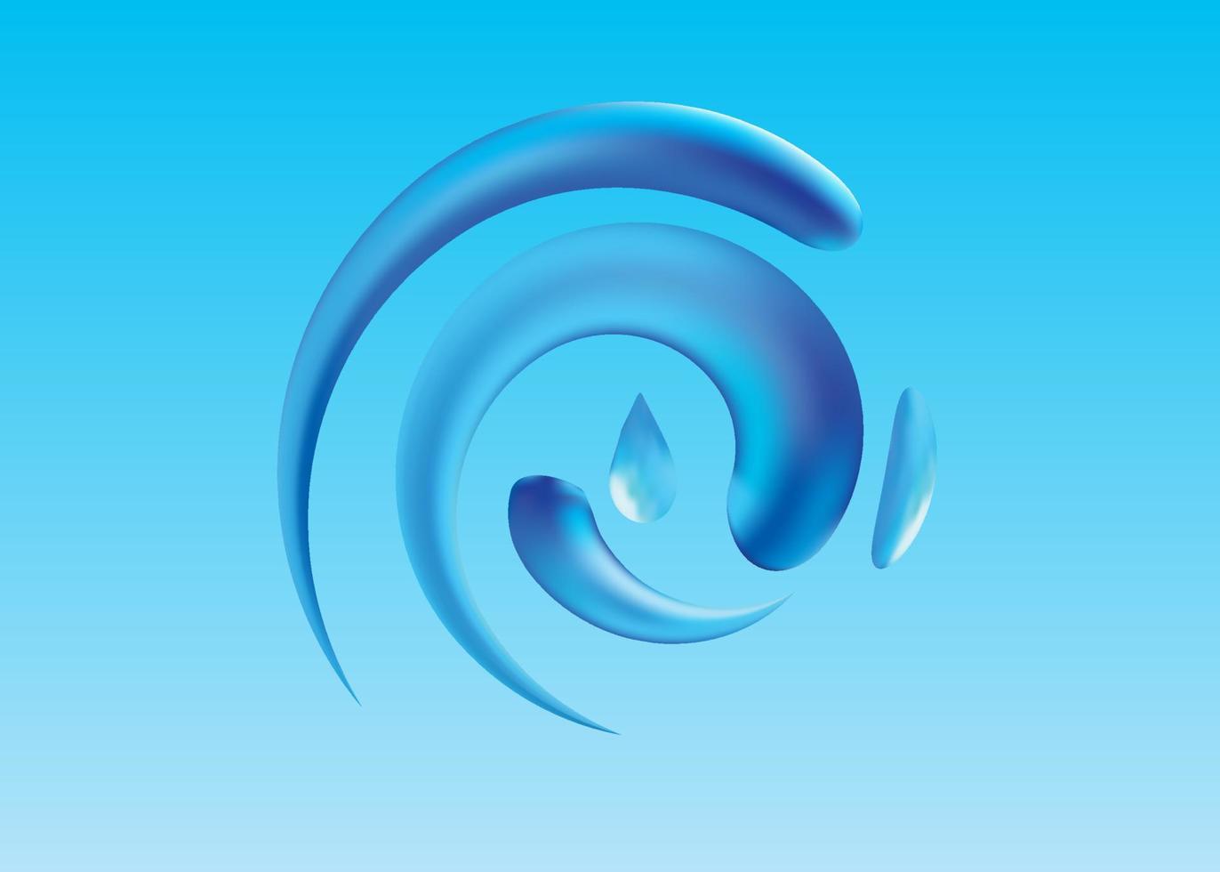 Twisted Blue liquid water illustration. Pro Vector design element