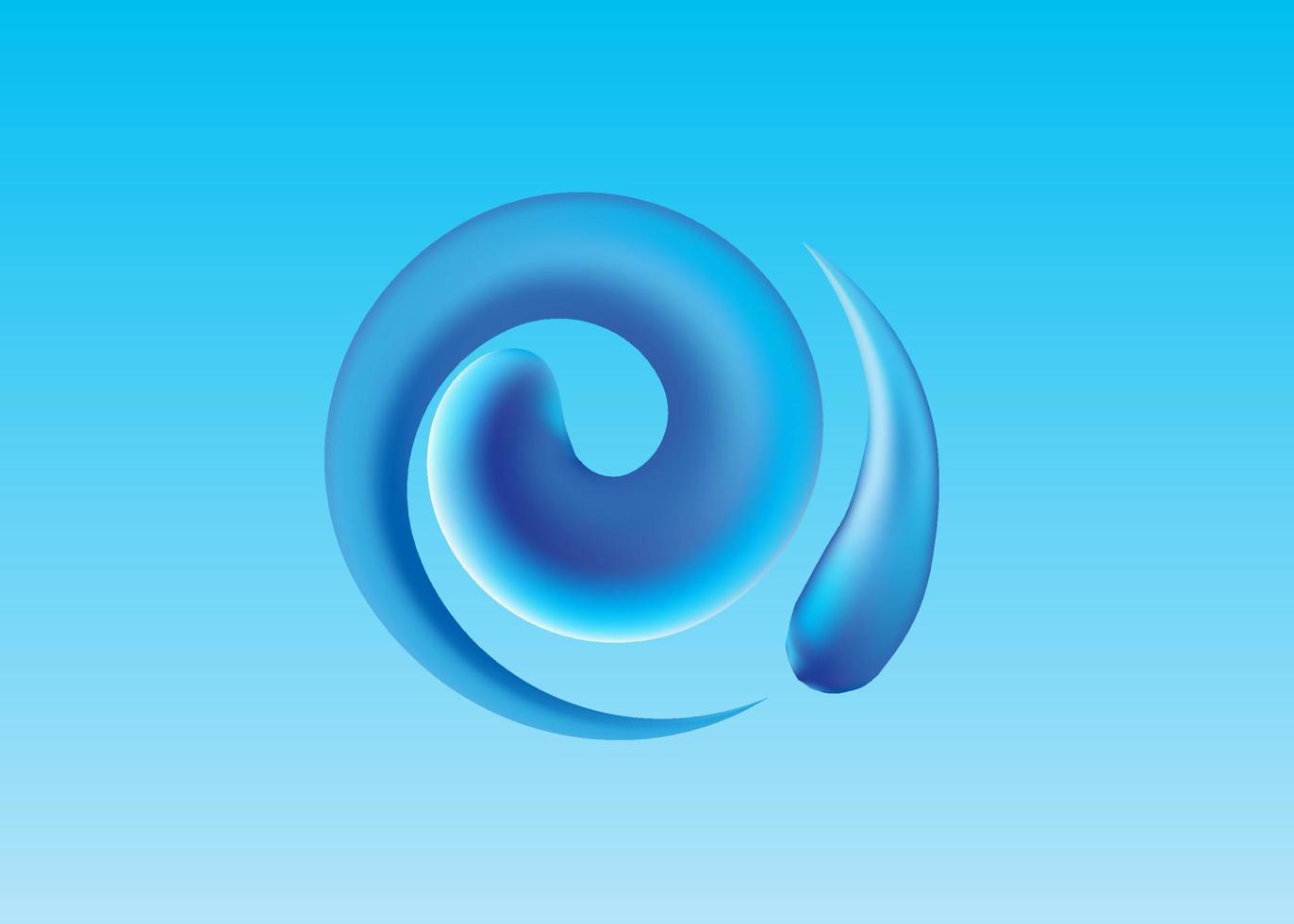 Twisted Blue liquid water illustration. Pro Vector design element