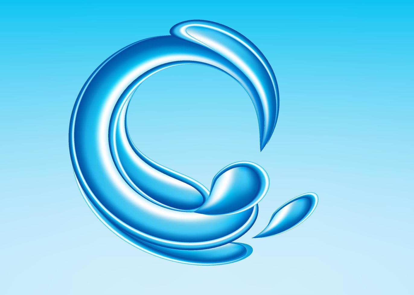 Twisted Blue liquid water illustration. Pro Vector design element