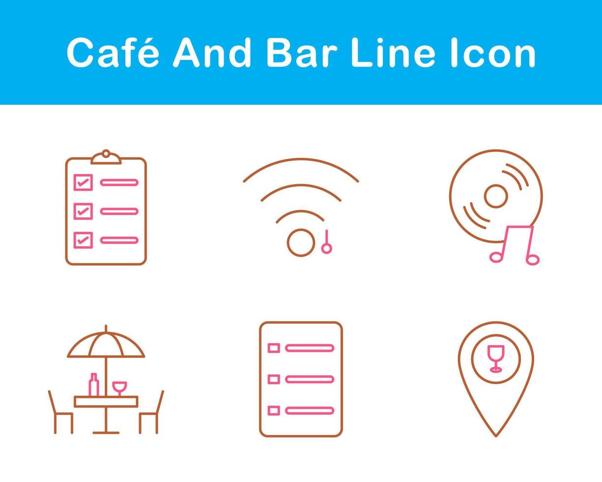 café y bar vector icono conjunto