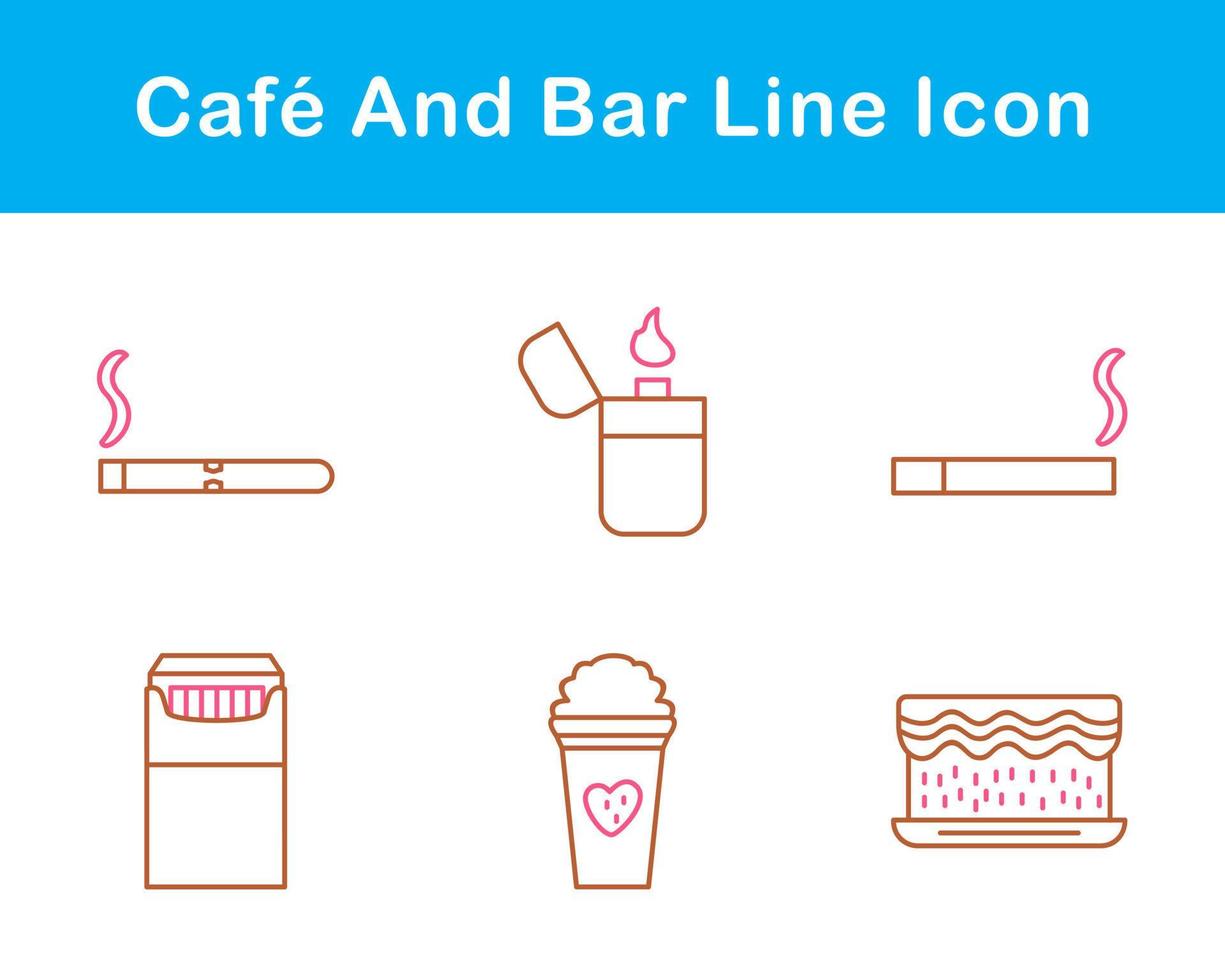 café y bar vector icono conjunto