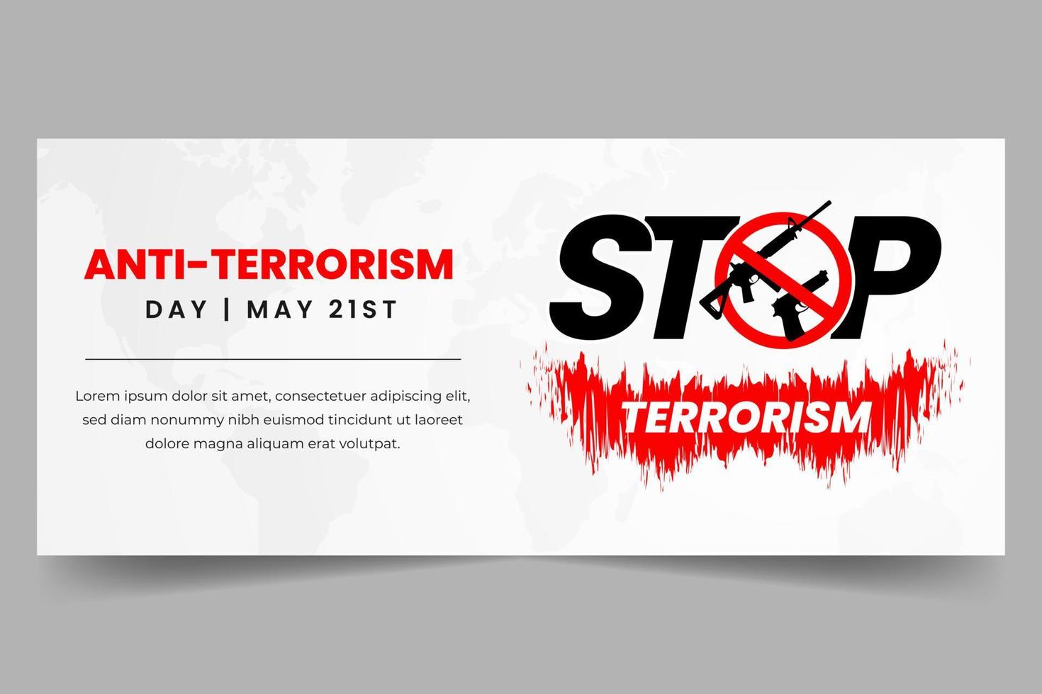 Anti-terrorism day May 21st with stop terrorism campaign horizontal banner vector