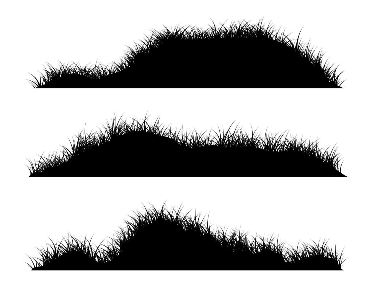 grass hills silhouette vector