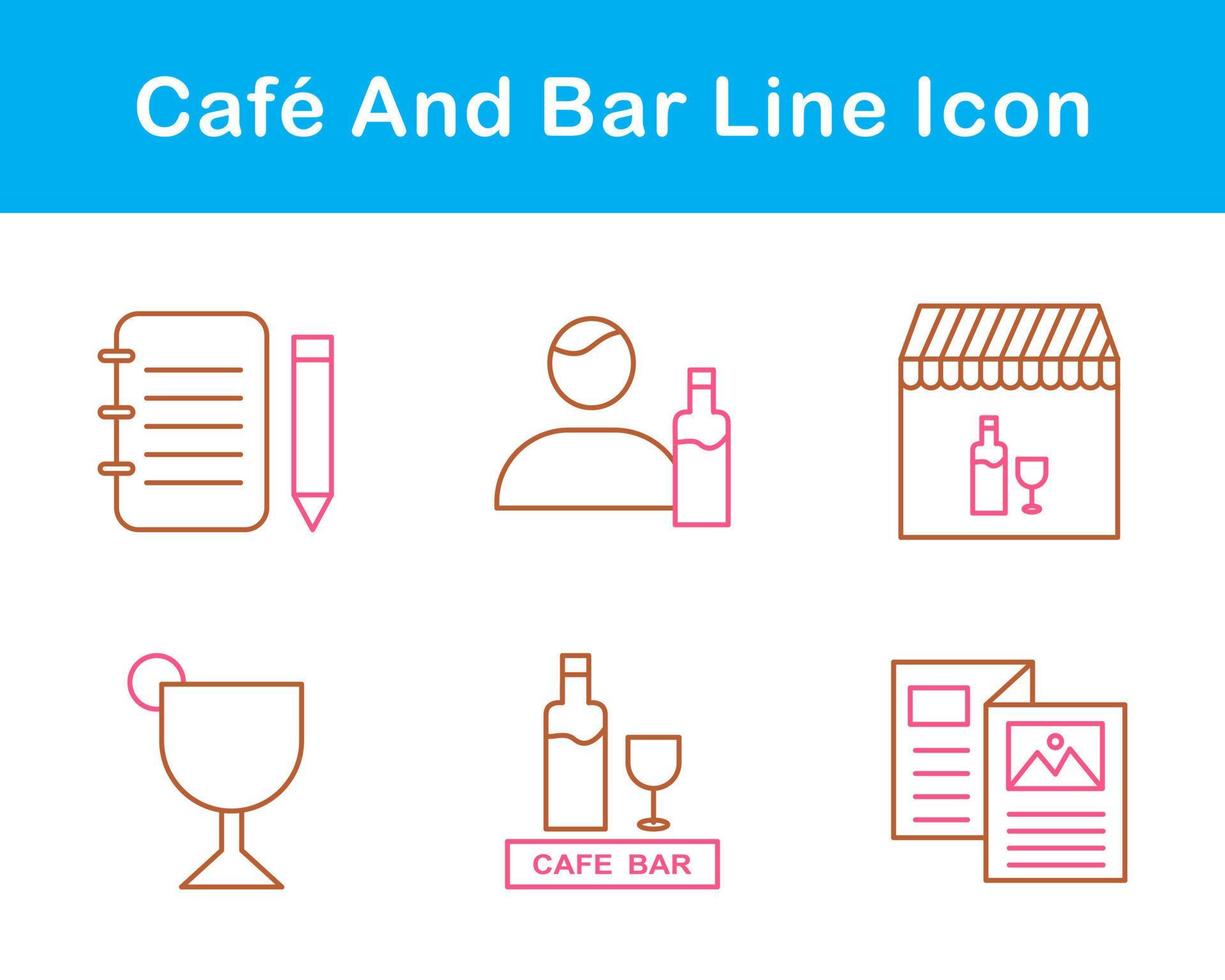 café y bar vector icono conjunto