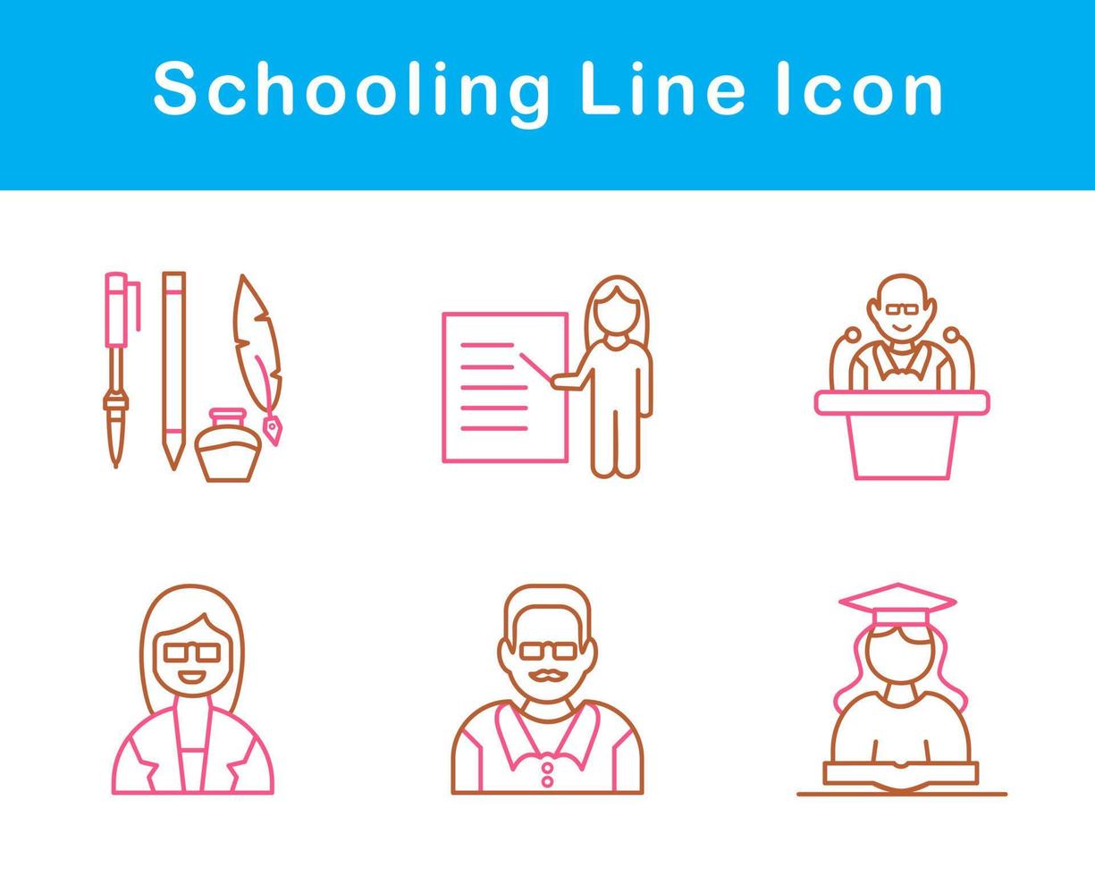 Schooling Vector Icon Set