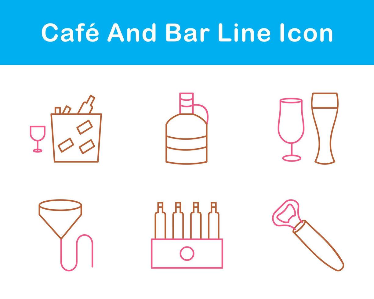 café y bar vector icono conjunto