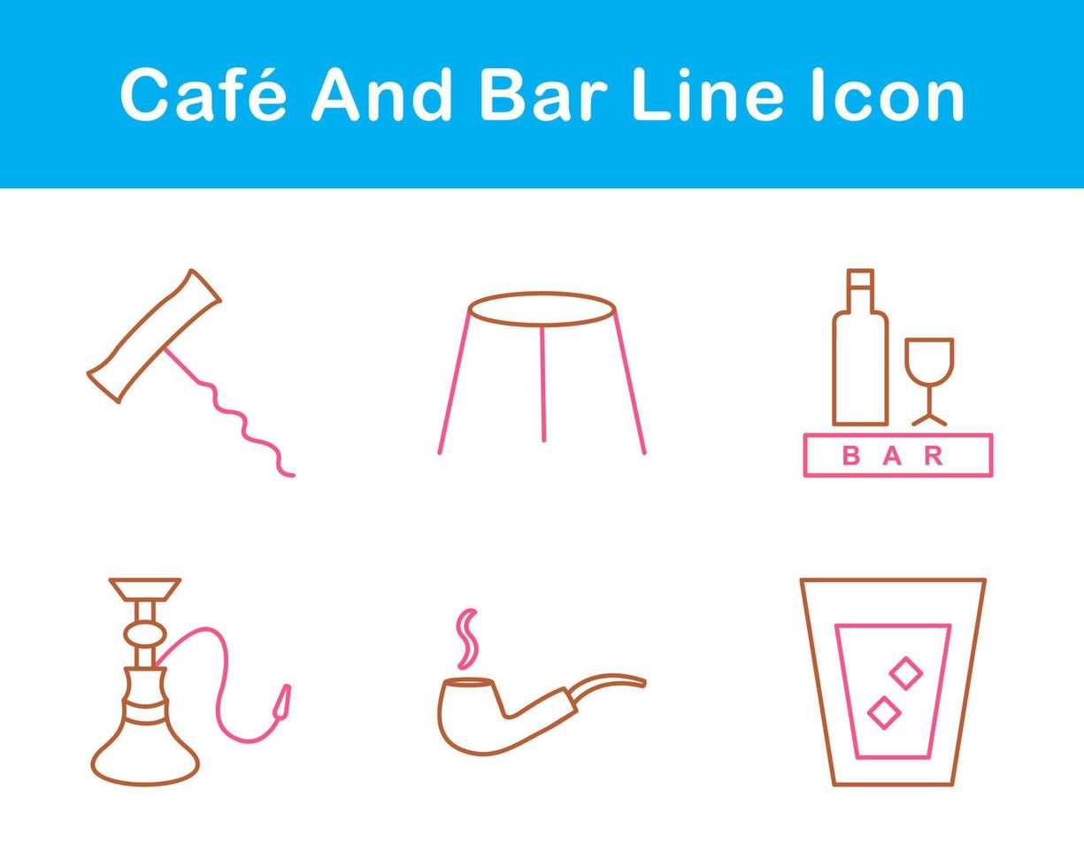 café y bar vector icono conjunto