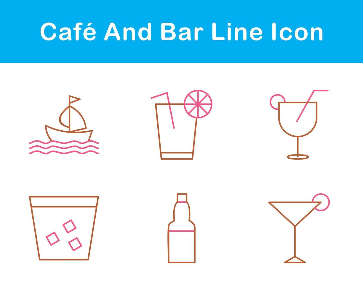 Cafe And Bar Vector Icon Set
