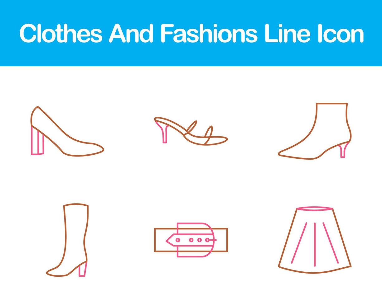 Clothes And Fashions Vector Icon Set