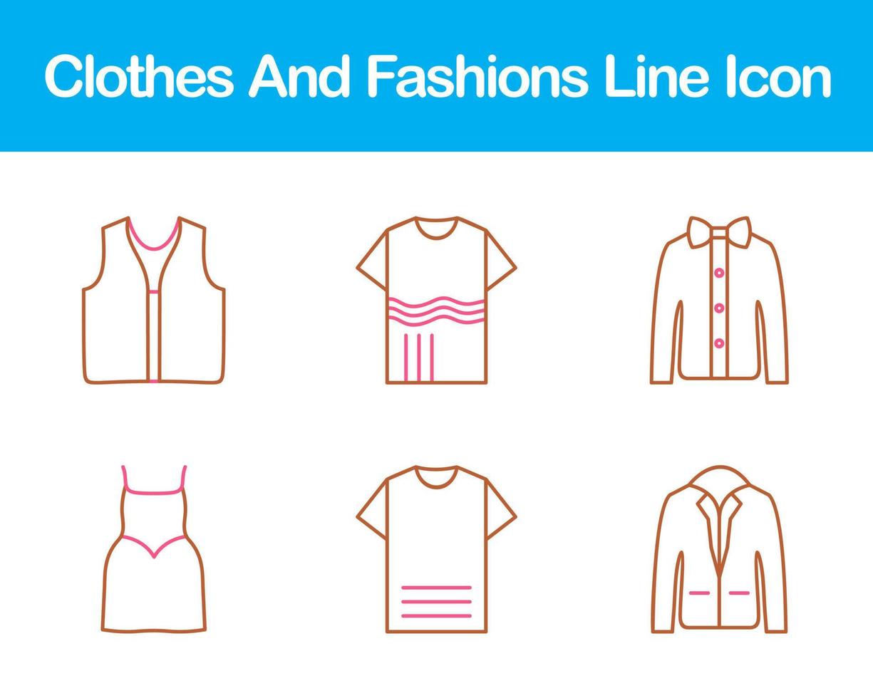 Clothes And Fashions Vector Icon Set