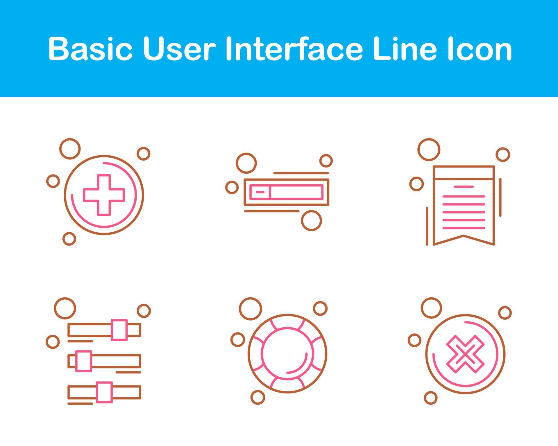 Basic User Interface Vector Icon Set 21458773 Vector Art at Vecteezy