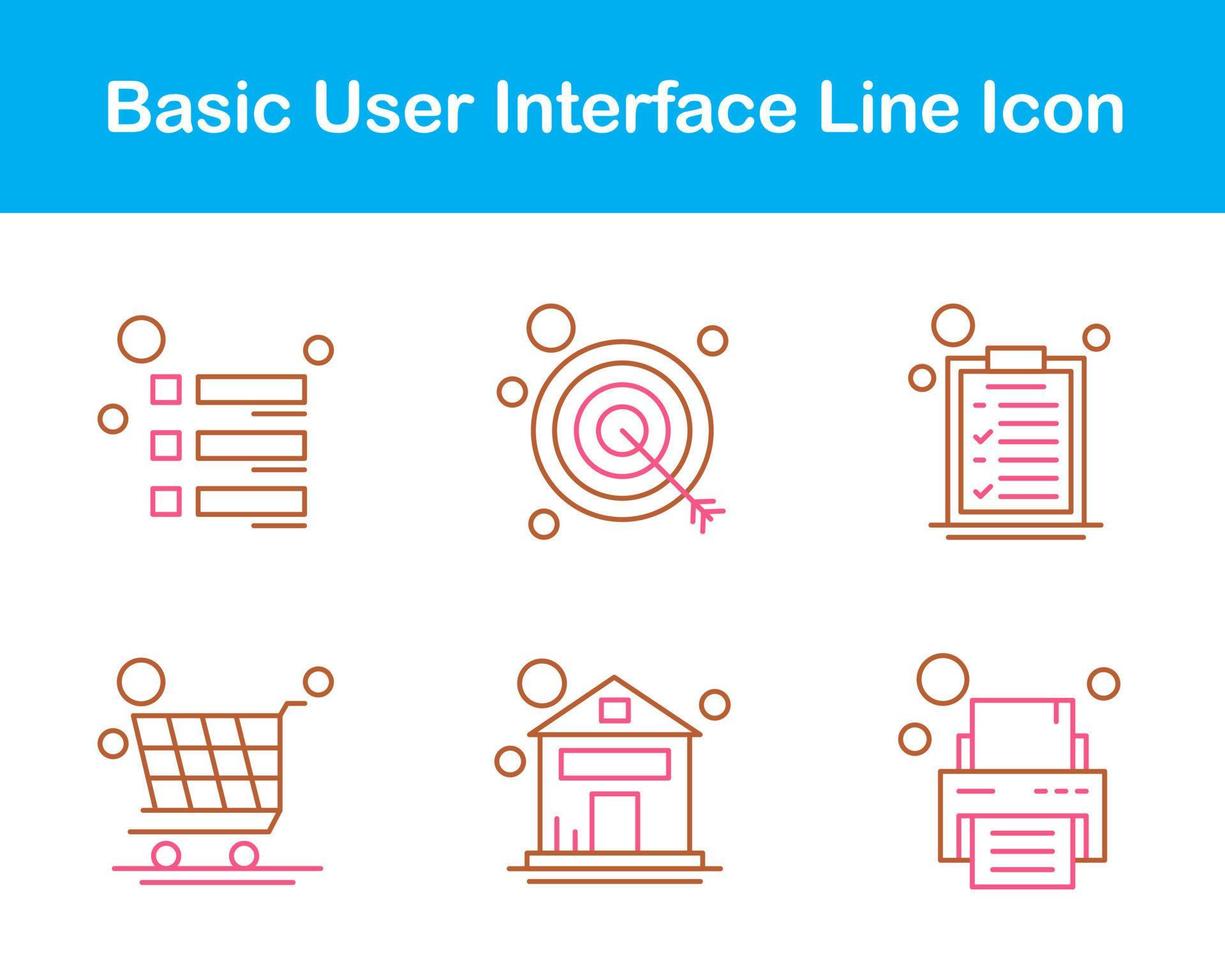 Basic User Interface Vector Icon Set
