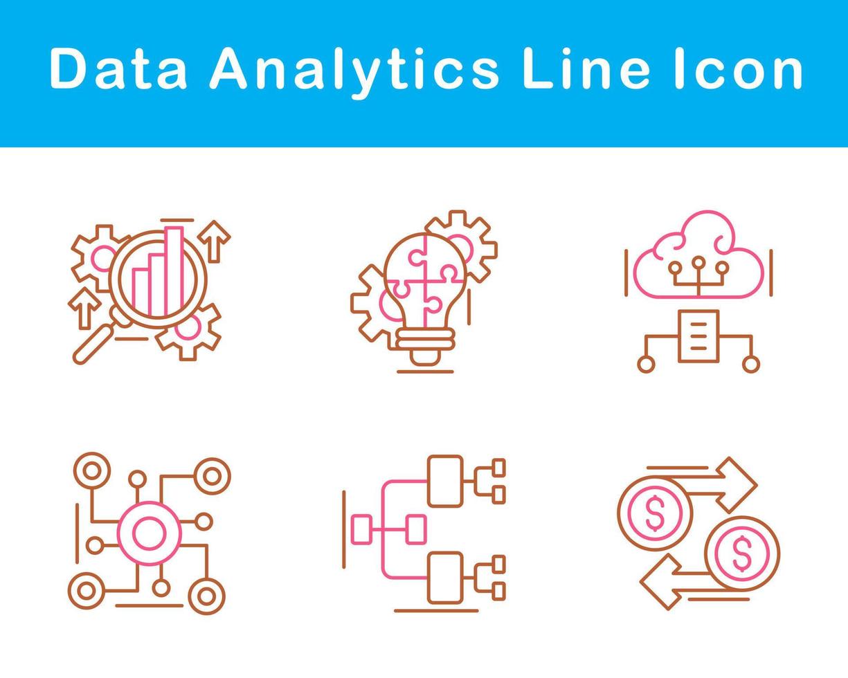 datos analítica vector icono conjunto