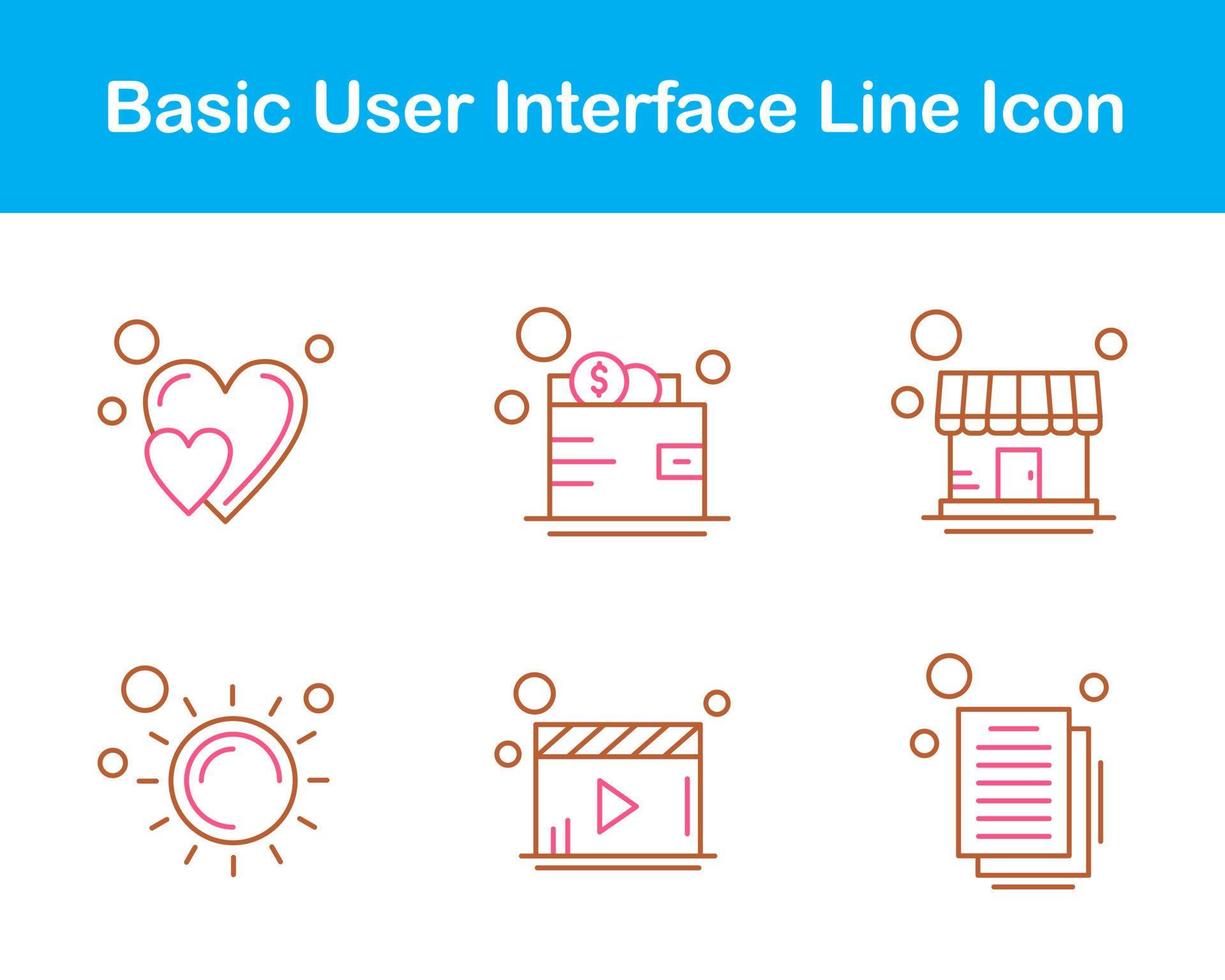 Basic User Interface Vector Icon Set