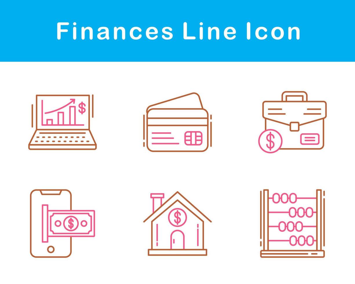 finanzas vector icono conjunto