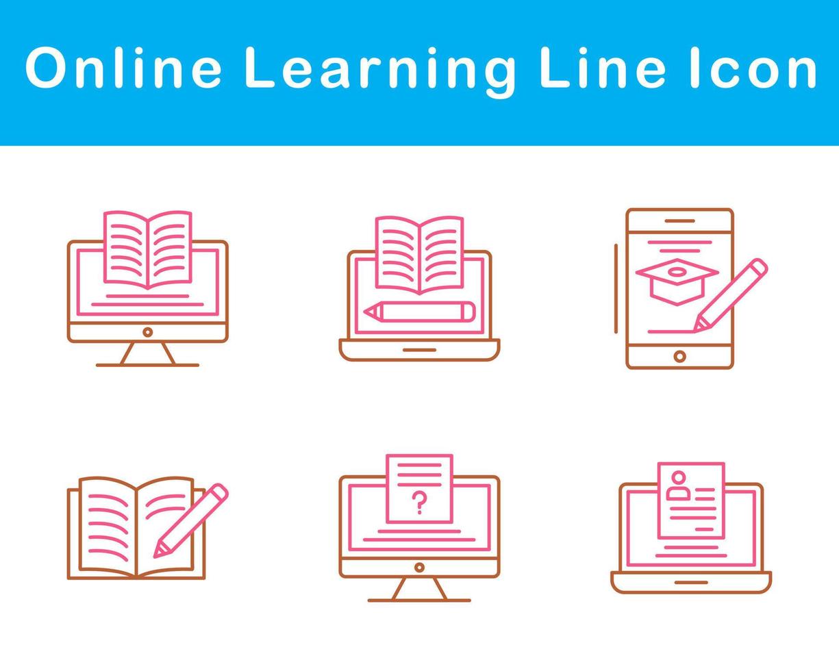 Online Learning Vector Icon Set