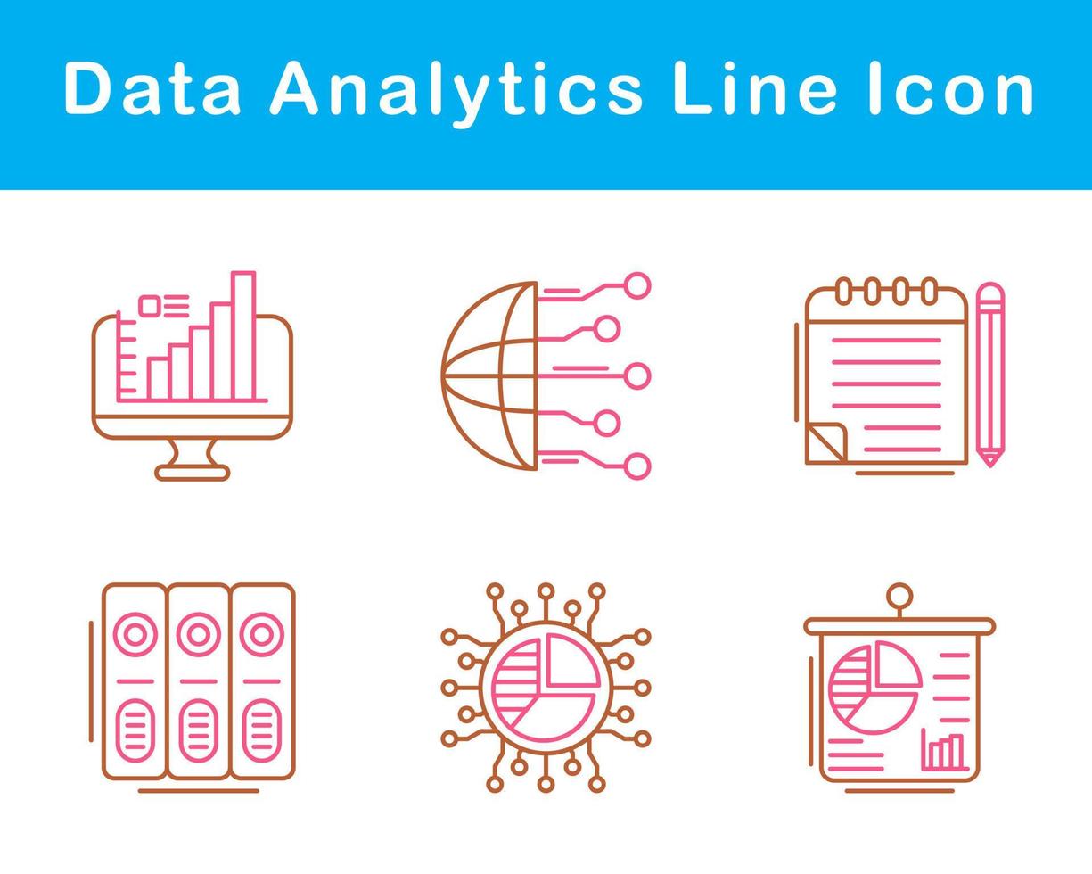 datos analítica vector icono conjunto