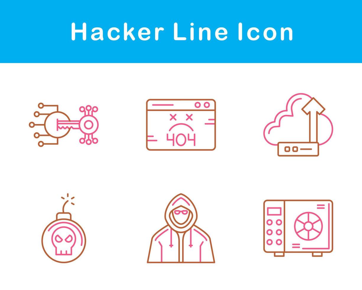 conjunto de iconos de vector de hacker