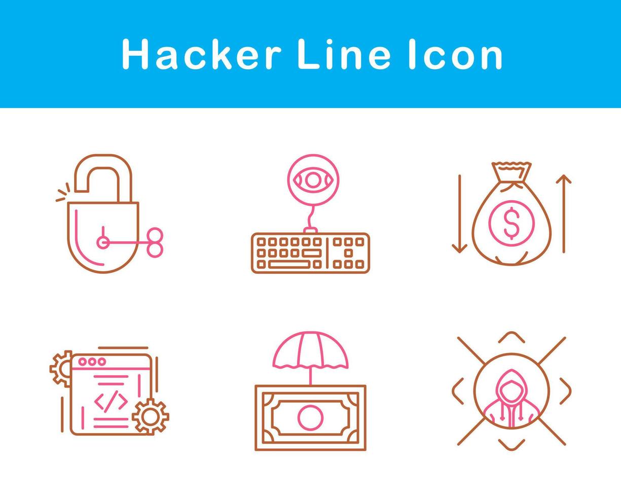 conjunto de iconos de vector de hacker