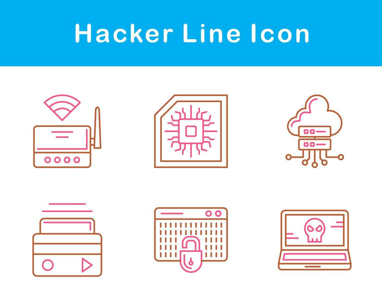 conjunto de iconos de vector de hacker