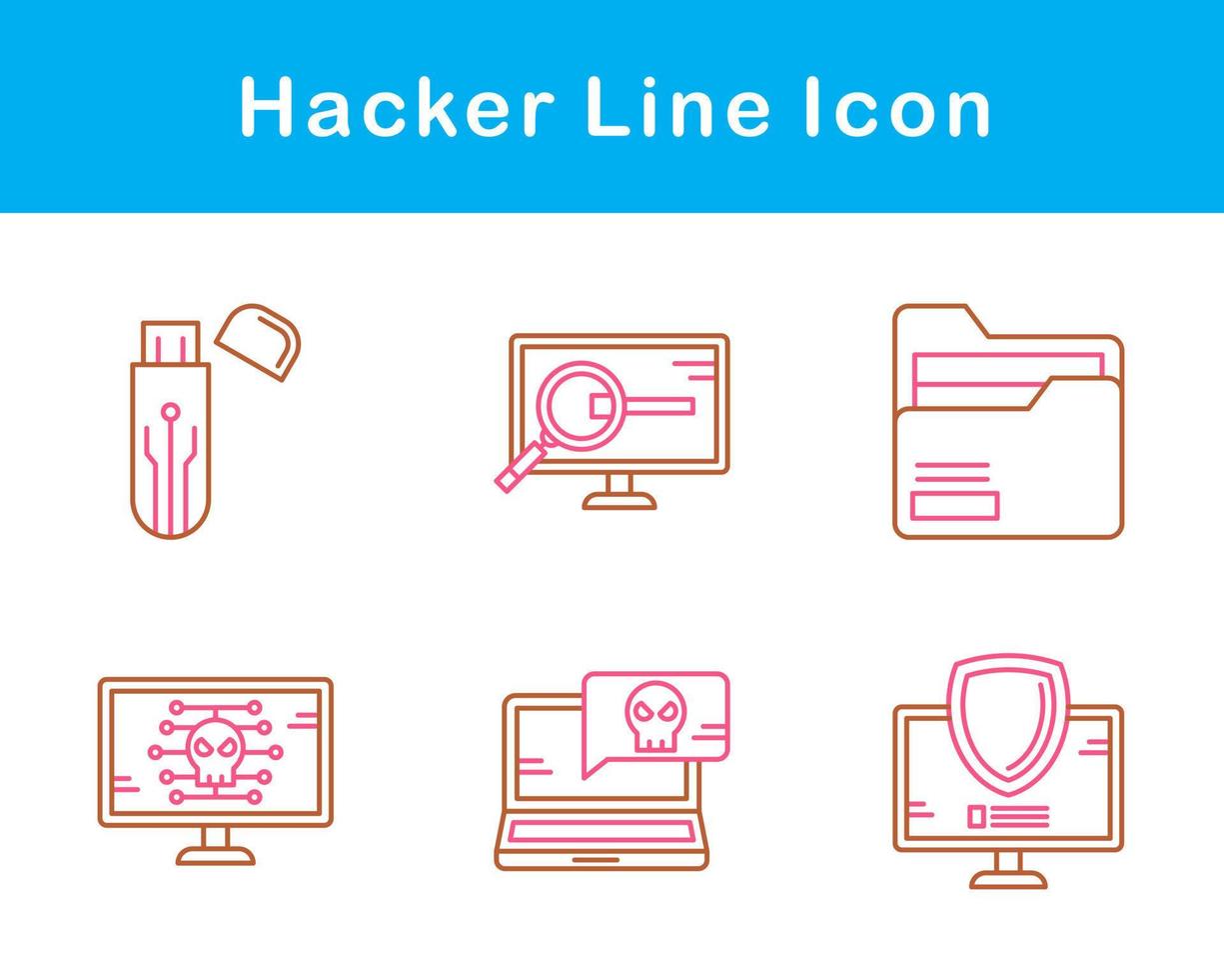 conjunto de iconos de vector de hacker