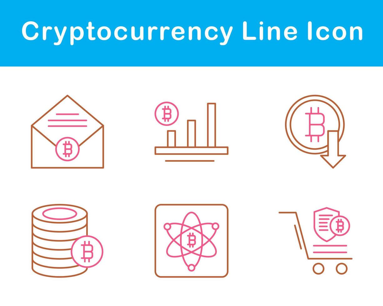 bitcoin y criptomoneda vector icono conjunto