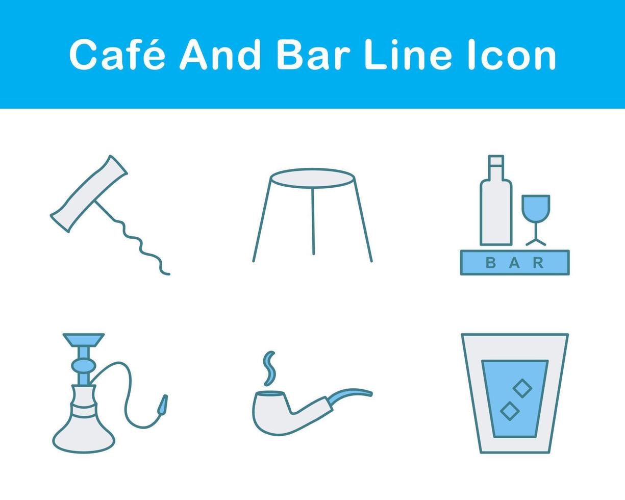 café y bar vector icono conjunto