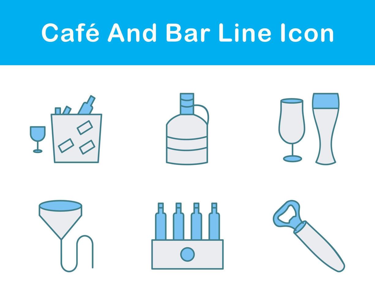 café y bar vector icono conjunto