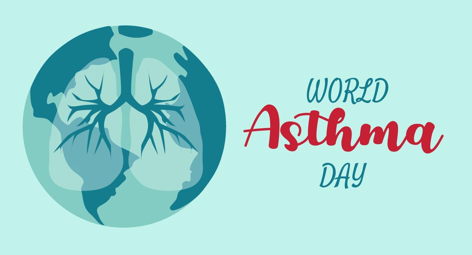 World Asthma Day. Holiday concept. Template for background, banner, card, and poster with text inscription. Vector EPS10 illustration.