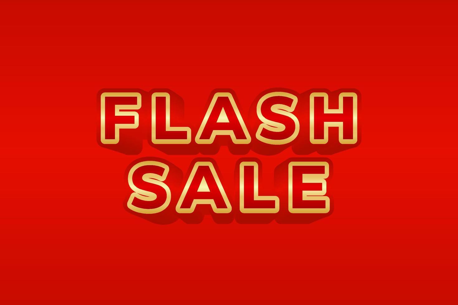 Text Effect 3D Flash Sale Design Vector Illustration