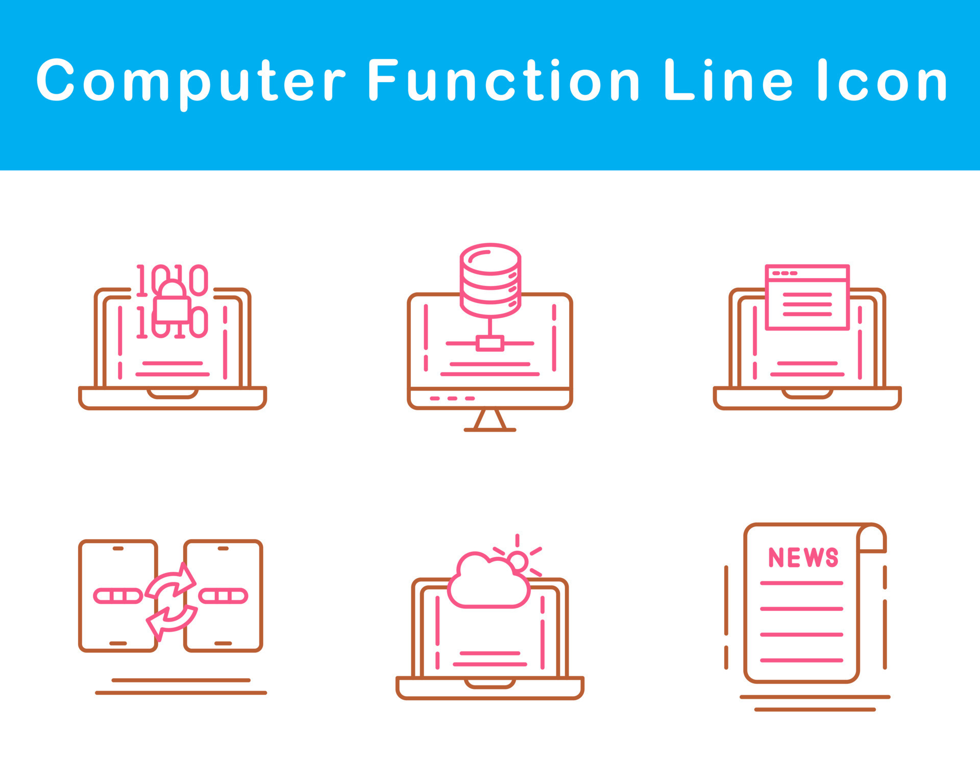 Computer Function Vector Icon Set 21459087 Vector Art at Vecteezy
