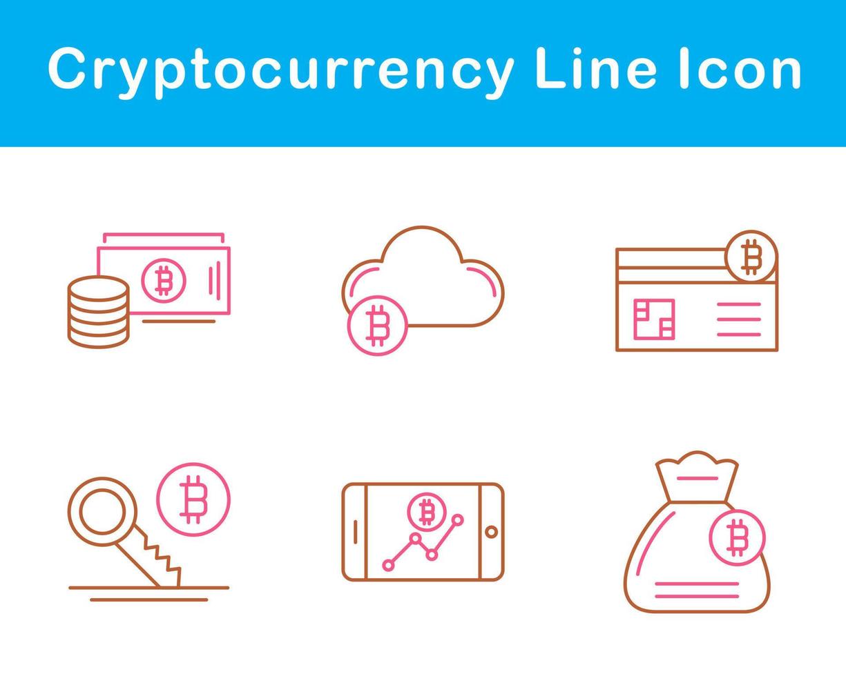 bitcoin y criptomoneda vector icono conjunto